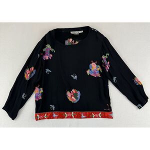 Vtg New Options By Kate Geddes Sumo Butterfly Embroidered Hem Womens Size Medium